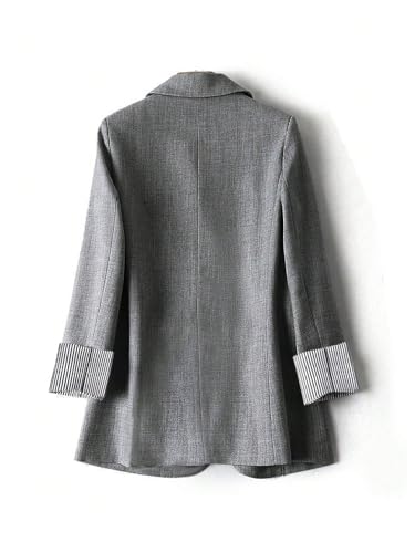 SOLY HUX Women's Long Sleeve Lapel Collar Blazer Single Button Open Front Work Office Jacket2