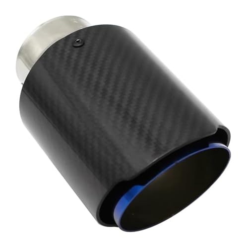 Tuyau d'échappement voiture en carbone brillant bise droite 77mm-101mm - 5