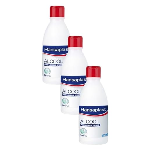 HANSAPLAST Antiseptique Alcool 70% Volume (1 x 250 ml), Alcool modifié pour désinfection cutanée, Solution désinfectante pour petites plaies superficielles (Lot de 3)