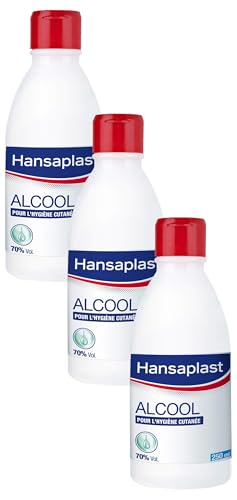 HANSAPLAST Antiseptique Alcool 70% Volume (1 x 250 ml), Alcool modifié pour désinfection...