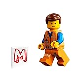 The LEGO Movie 2 MiniFigure - Emmet in Worn Uniform (Angry Face, and Display Stand) 70821