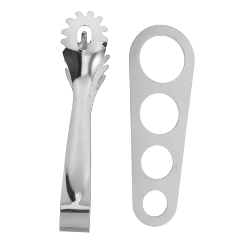 Unomor Spaghetti Ruler Set Pasta from Italy Noodles Fettuccine Pasta Italian Pasta Spaghetti or Pasta Accessories Pasta Spoon Pasta Tool Spaghetti Measuring Tool Silver Stainless Steel