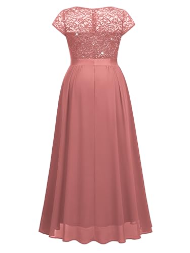 Image of Miusol Women's Plus Size Sequin Floral Lace V Neck Formal Gowns Evening Party Chiffon Maxi Dress