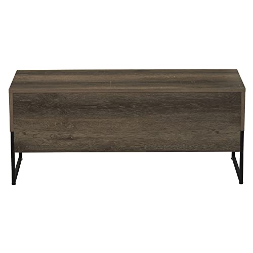 Household Essentials Wrap Tv Stand With Rectangular Storage Compartment Ashwood Rustic Wood Grain And Black Metal #TOP5