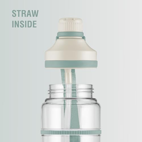 Image of MILTON Fuel 1000 Sipper Water Bottle 1 Litre | BPA Free Plastic Water Bottle for Adults | 100% Leak Proof | Removable Straw | Gym Bottle | Sports & Office Use | 997ml, White