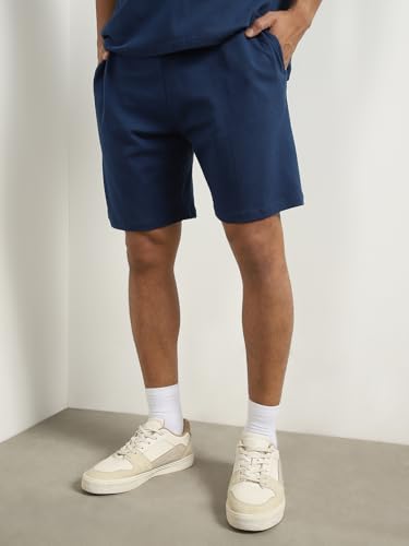 Image of NOBERO Men Cotton Blend Solid Co-ord Sets