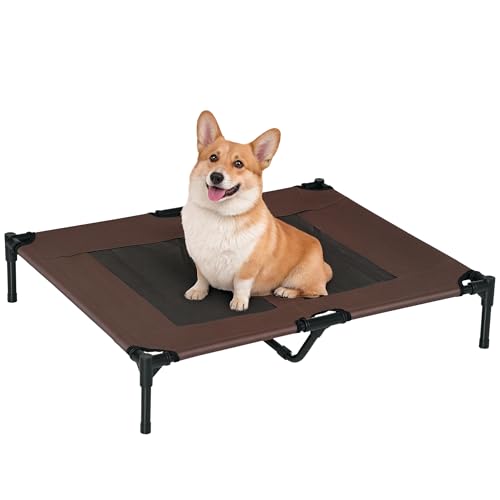 PawHut Brandina per Cani in Metallo e Tessuto Oxford Traspirante, 92x76x18 cm Marrone e Nero