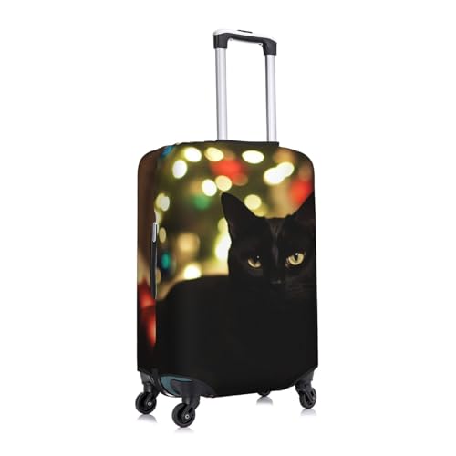 Christmas Black Cat Luggage Cover Washable Stretch Suitcase Protector Anti-Scratch Travel Luggage Sleeve Elastic Baggage Cover Fits 18-32 Inch3