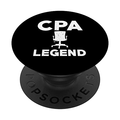 Great CPA Legend Outfit Funny Accountant Tax Accounting PopSockets Swappable PopGrip, Black