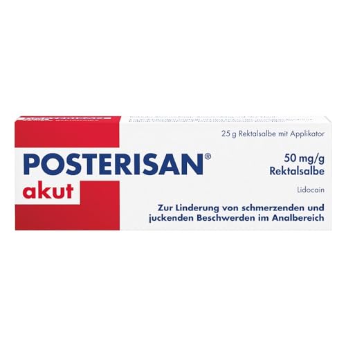 POSTERISAN mazilo za akutne hemoroide 50 mg/g (lidokain) z aplikatorjem - hitra pomoč pri močnem srbenju in bolečinah v analnem predelu - rektalno mazilo, 25 g
