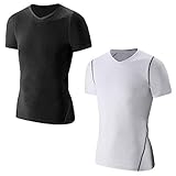 LANBAOSI Kids Boy's Compression Shirts Child's Quick Dry Sports Undershirts Short Sleeve Baselayer Tee Tops