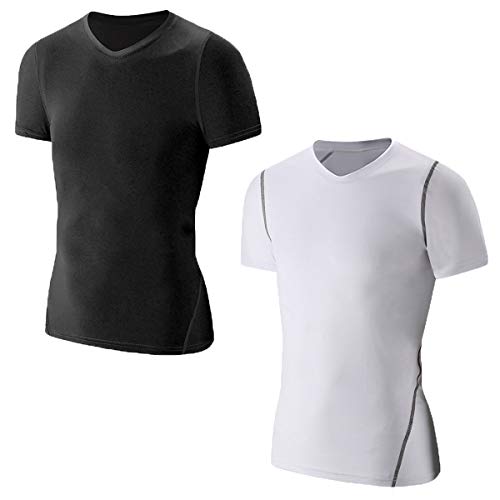LANBAOSI Kids Boy's Compression Shirts Child's Quick Dry Sports Undershirts Short Sleeve Baselayer Tee Tops