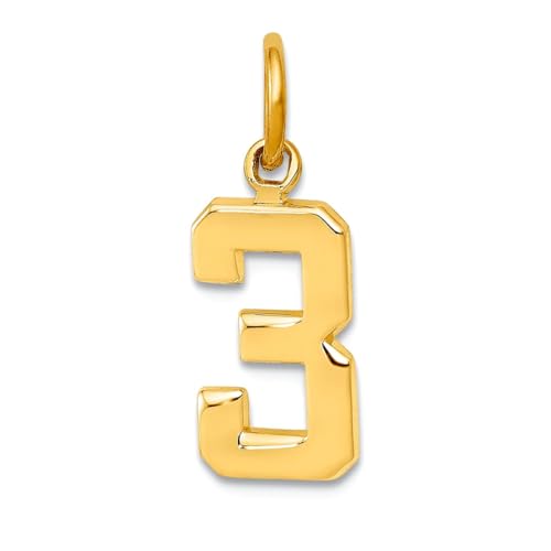Pendentif numéro sport or jaune 10k 7mm cadeau personnalisé femme