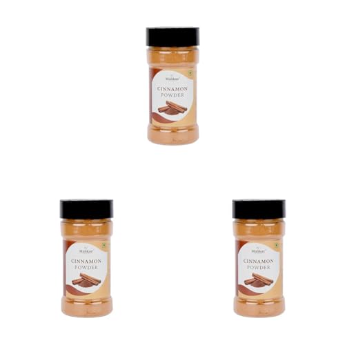 Image of Malikaz' The Royale Taste Cinnamon | Dalchini Powder Jar, 100 Gram | Piquant | 100% Natural | No Additives | Sweet Aroma | Warm Taste | Easy To Add A Wondrous Flavor Profile To Your Dish (Pack of 3)