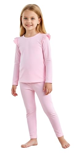 PATPAT Girls Pajama Sets Ages 2-12 Years - Snug Fit Long Sleeve Ruffle Sleepwear, Soft and Breathable Kids PJs