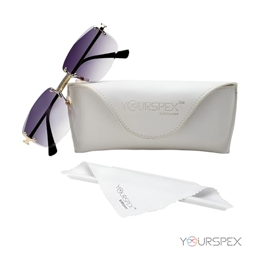 Image of UV Protection Polarized Sunglasses for Men & Women Unisex - Stylish Classic Vintage Coating Rimless Metal (Large)
