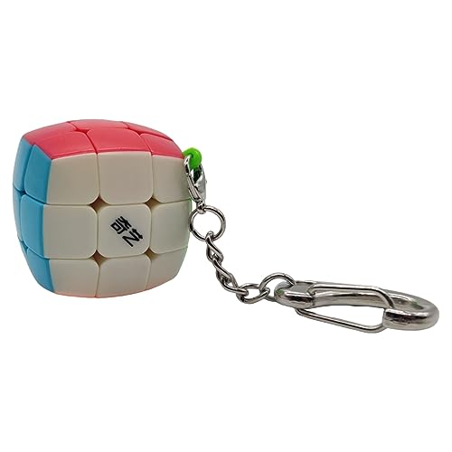 Image of Hawkister QiYi Mini 3x3 Keychain Cube Bun Shape Stickerless 3CM Keyring Magic Cube Puzzle