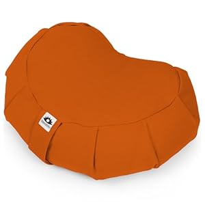 Meditation Cushion (Desert Sunset) Crescent, Buckwheat Husk Filled, Floor Pillow or Cushions, Yoga Seat, Zafu, Made in The USA