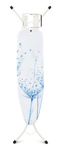 Image of Brabantia - Ironing Board A - with Steam Iron Rest - Adjustable in Height - Non-Slip Rubber Feet - Cotton Cover with Foam Layer - Foldable - Cotton Flower - 110 x 30cm