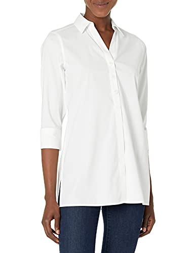 Foxcroft Women's Pamela Stretch Non-Iron Tunic, White, 14