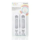 Safety Sliding Cabinet Lock (6-Pack) Easy to Use, Multi-Purpose Child Safety Lock, Hassle Free No Tools or Drilling Required, Best for Baby Proofing, Strong ABS Free Plastic Knob Cover