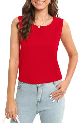 Image of Women's Sleeveless Chiffon Tank Top Business Casual Blouse Tunic Top