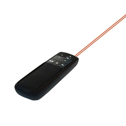 LogiLink Wireless (kabelloser) Presenter 2.4GHz mit rotem Laserpointer und Funktionstasten (Play/Stop, Lautstärke +/, Vor/Zurück, etc.), bis zu 15m, schwarz