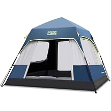 OutdoorMaster Updated Camping Tents, 4/6 Person Camping Tent with Blackout Shelter Technology, Easy Setup in 60 Seconds, Weatherproof Pop Up Tent with Top Rainfly, Instant Cabin Tent