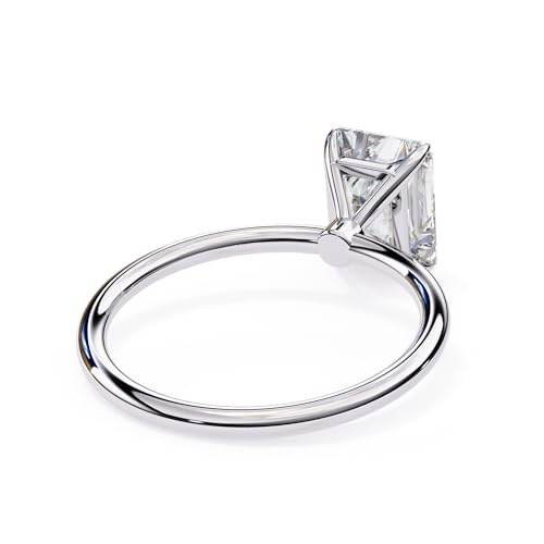 4.00CT Emerald Cut Moissanite Solitaire Two Tone Engagement Rings For Women, Unique Emerald Wedding Anniversary Ring, Solid Gold Proposal Ring, Symbol Of Eternal Love (925 Silver)3