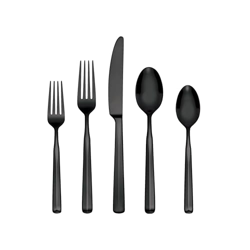 Oneida 897335 Ryder Satin Black 20-Piece Flatware Set