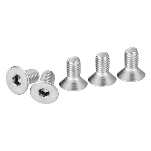 Image of DTGN M5-0.8 x 10mm Flat Head Socket Cap Screws, 100 Pack 304 Stainless Steel Hex Socket Flat Head Screws, Full Thread, Countersunk Bolts
