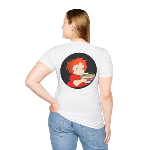 Ponyo Ramen Unisex Softstyle T-Shirt, Gift for Anime Lovers, Casual Wear, Unique Graphic Tee, Cozy Apparel, Fun Fashion3