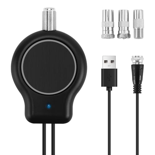 Huudngeje Amplificador de SeñAl de Antena de TV Digital HDTV de InstalacióN RáPida para Exteriores o Interiores HD FM DVB Alimentado por USB 32DBI