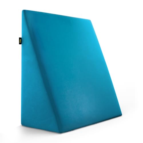 Image of Frido Wedge Plus Cushion for Sleeping & Acid Reflux Relief | Memory Foam Pillow | High Resillience Foam | Orthopedic Wedge Cushion for Leg Elevator | Pregnancy | GERD | Teal Blue- Pack of 1