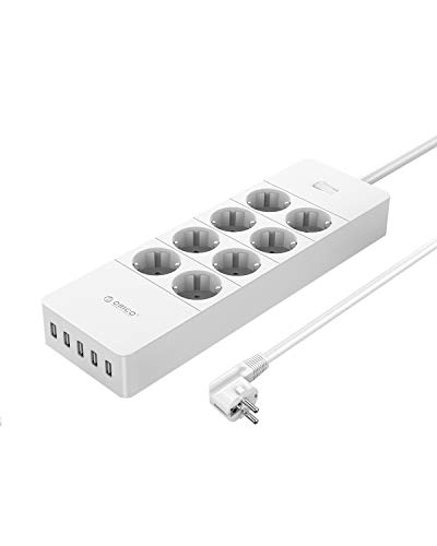 ORICO 8 Tomas Regleta Enchufes con 5 USB Puertos (5V/8A) - Inteligente...