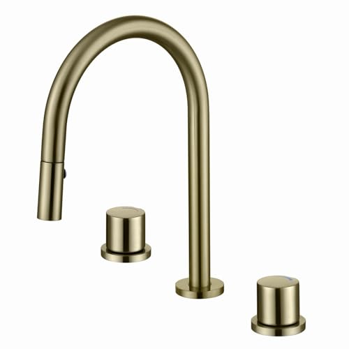Robinets de lavabo à 3 trous dotés d'un bec rétractable et d'une rotation fluide à 360°