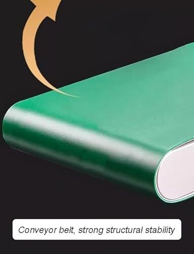 Zielony przenośnik taśmowy PVC do użytku przemysłowego - 50 x 120 cm idealny do pakowania linii produkcyjnych Wytrzymały materiał zapewniający wydajną pracę.