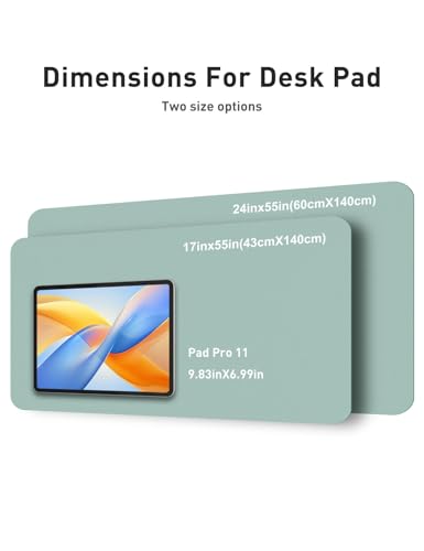 Image of Aothia Faux Leather Desk Mat - Non-Slip PU Leather Desk Blotter, Waterproof Writing Surface, Large Desk Pad for Office & Home (Light Blue, 55 inch x 17 inch)