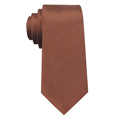 Image of Luckyvestir Mens Tie Solid Satin Neck Ties 3.15'' Formal Necktie for Wedding Business Christmas Father's Valentine's Day Gift