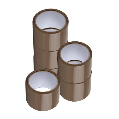 PSBM Brown Packing Tape, 3 Inch x 110 Yards, 48 Pack, Tan, 1.75 Mil, Packaging Tape for Dispenser Refill, Moving, Storage, Shipping