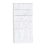 Selected Hanky Pure Cotton Men's Handkerchiefs with Hem White 12 Pieces for Father's Day Gift