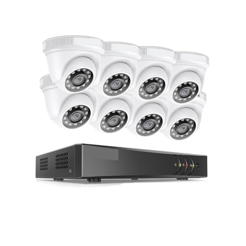 Sistemas de cámaras CCTV, de videovigilancia HD de 8 Canales, 2MP, H.265 + 5 en 1, 5MP, DVR, 4X, 8X, 1080P, Domo, cámaras de Seguridad Impermeables for Exteriores, CCTV(None,8PCS Cameras)