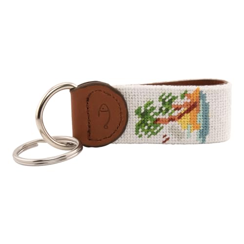 Image of Leather Hand-Stitched Needlepoint Key Fob or Key Chain