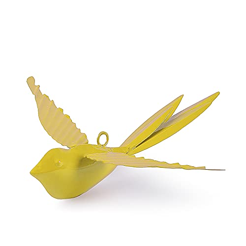 Image of Elan Hanging Decorative Rockstar Bird Vibrant Metal Birds for Balcony, Garden, Home Decor Stylish Accent Pieces for Your Space Ideal for Brightening Your Indoor and Outdoor Spaces (Yellow, Set of 2)