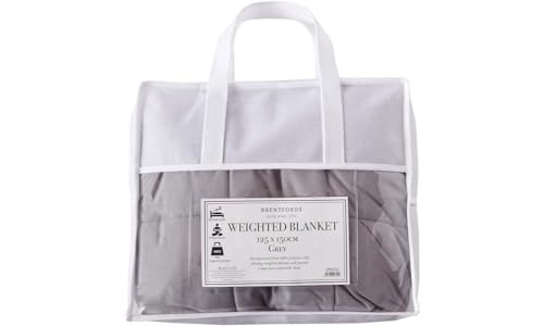 Brentfords Couverture lestée 4 kg Thérapie anti-anxiété, autisme, insomnie, calme le stress, simple – Gris argenté – 125 x 150 cm