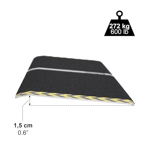 PEPE Mobility Wheelchair Ramp 32\" x 12\" (0.8-2.7 Inch Height), Non-Slip Surface, Ideal for Step and Curb, Supports 600 lb