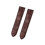 Bandlänge: 20 cm TROGPYXG Lederarmband kompatibel mit Cartier Santos Santos 100 Herren- und Damen-Lederarmband 20 mm 23 mm(Brown-No Buckle,23mm)