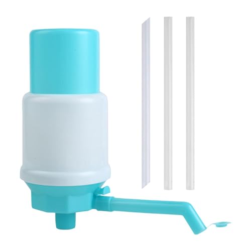 Bomba para botella de agua – Dispensador manual | Bomba de prensa manual a prueba de fugas de 18 cm | Longitud del tubo ajustable – Para agua potable embotellada, hogar, oficina, camping al aire libre