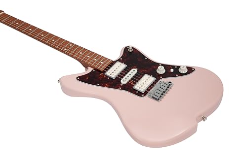 Image of Electric Guitar JZ FRO Shell Pink Gloss Handmade in Japan MIJ Roasted Flame maple Neck Stainless Steel Frets Gotoh Bridge Gotoh Locking Tuner 6 Strings Modern C Neck For All Levels