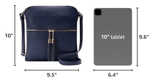 Image of Solene Womens Lightweight Medium Crossbody Purse with Tassel, Perfect Size Crossbody Bags for Daily Use, travel